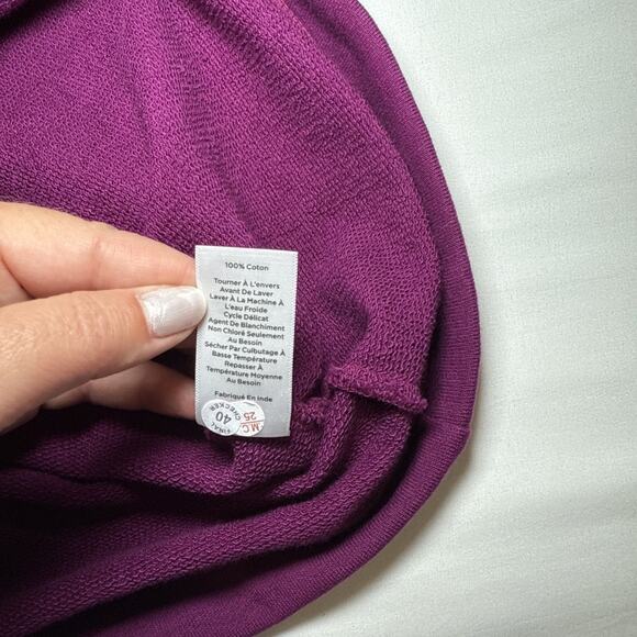 Talbots Dress Womens Small Purple Long Sleeve Midi Ruffle Trim 100% Cotton NWOT - Picture 10 of 15